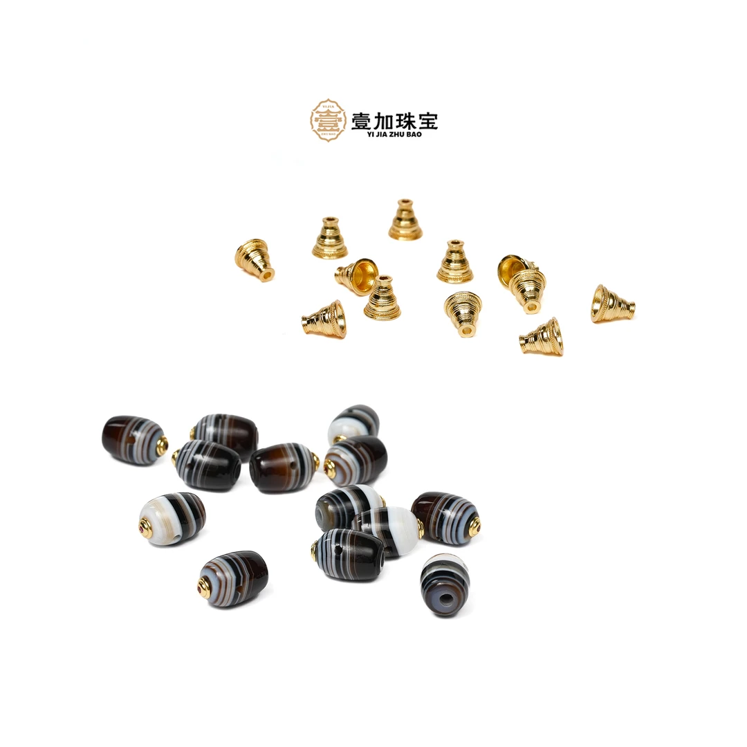 壹加小羊精选/缠丝线线玛瑙三通多样性发一对