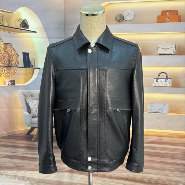 【空军系列】新款春秋休闲时尚翻领男士山羊皮单皮外套DW28051