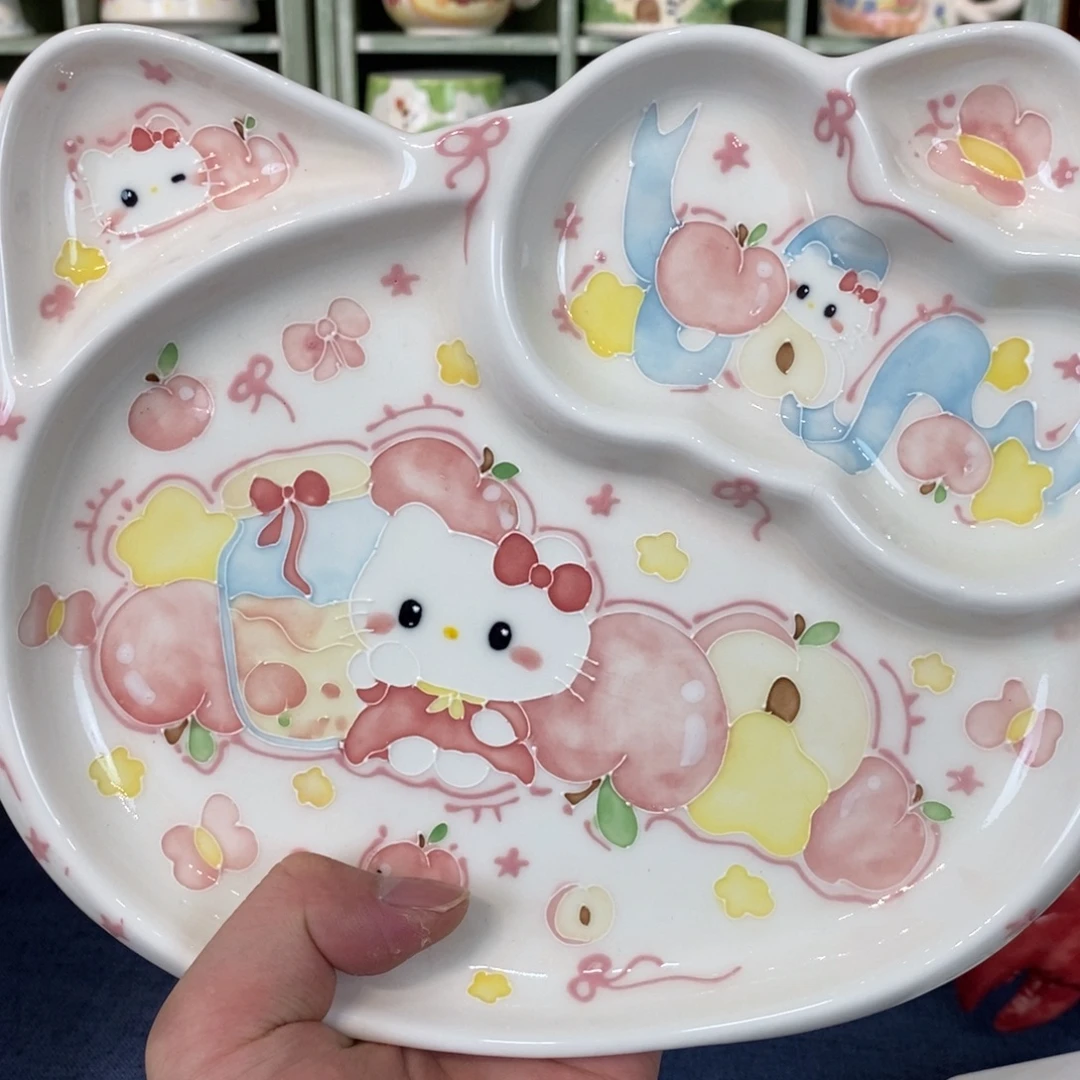 脆****瓷片凯蒂猫盘子微瑕