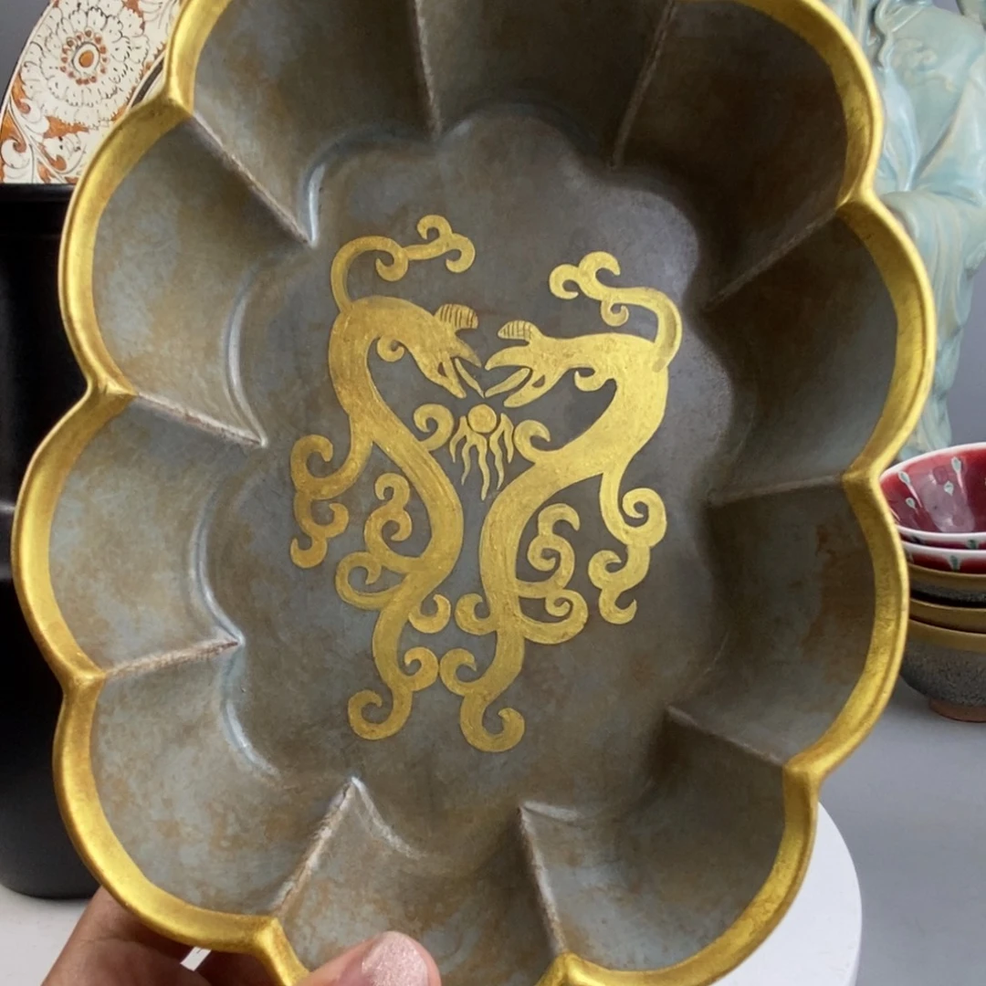 廖***辉摆件汝窑水仙盆好好好好