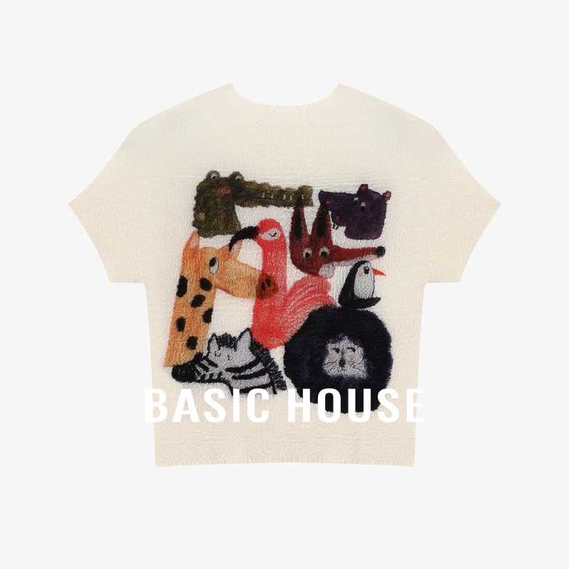 Basic House/百家好夏季宽松卡通透气休闲百搭T恤女-B0625B5FLV2