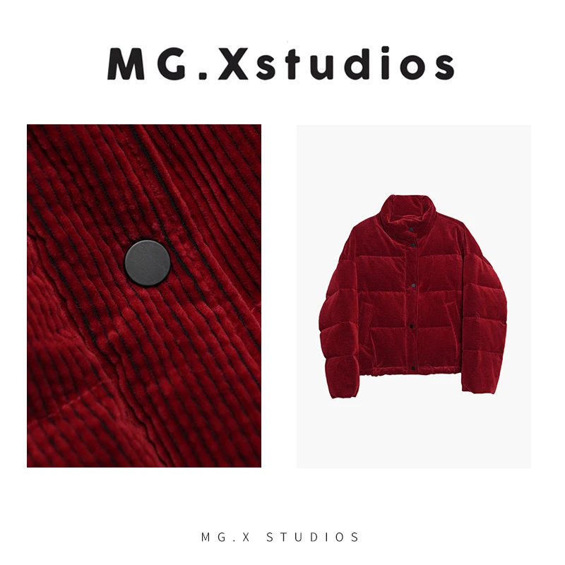 【暖帐】MGX灯芯绒立领鹅绒服冬季保暖复古外套M54E5599W2IP