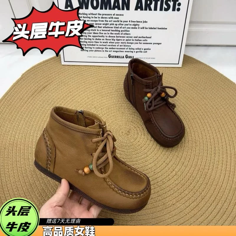 6702（单/二棉）头层牛皮加绒软底不累脚袋鼠乐福勃肯鞋复古女鞋