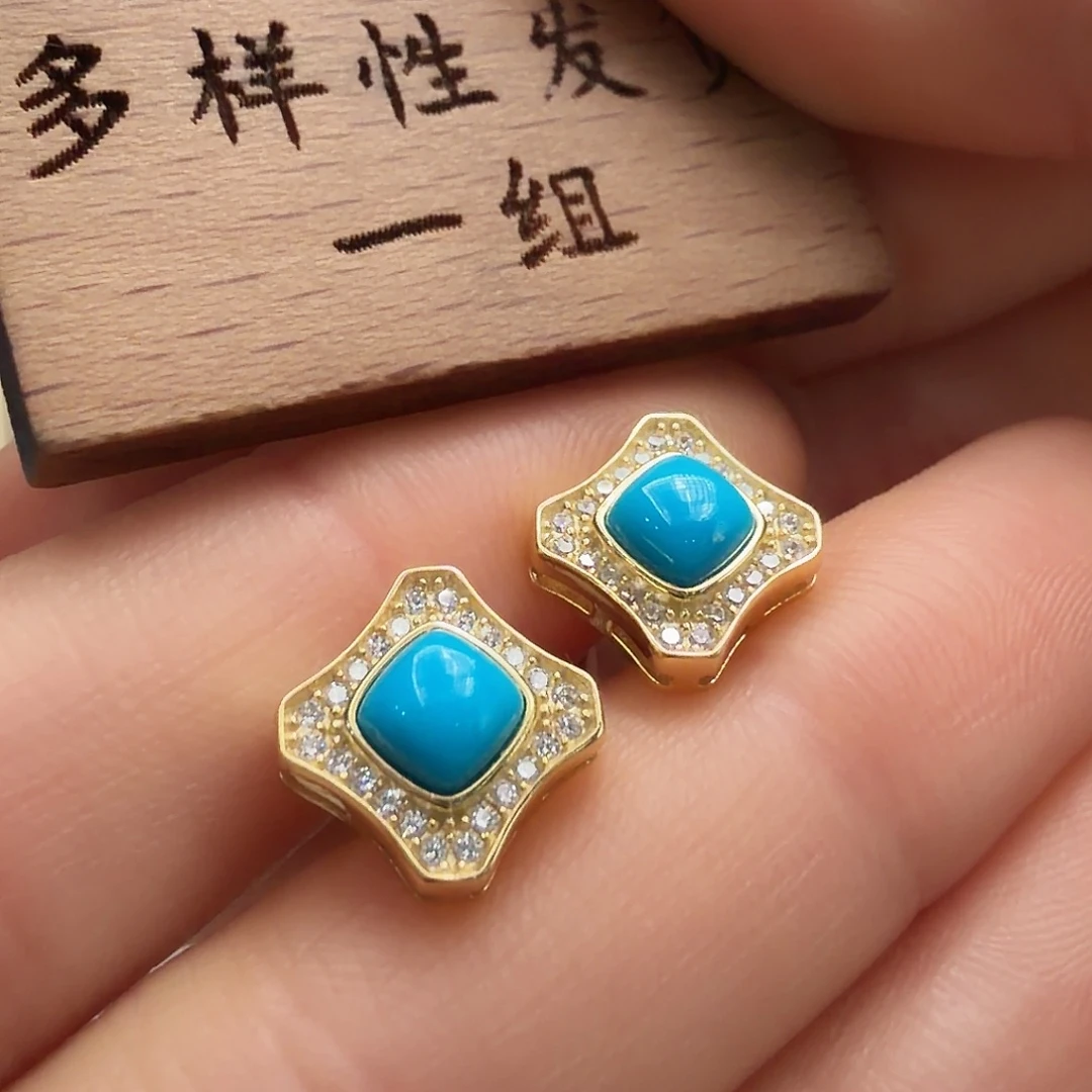 绿松石银S925镶嵌颈饰