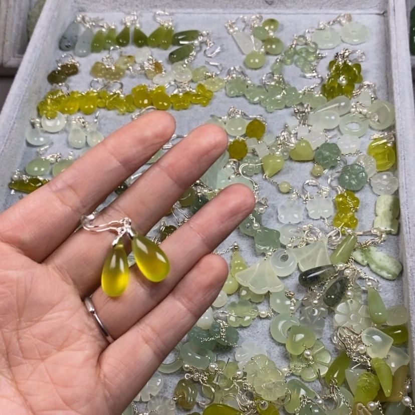 【闪购商品】未镶嵌蛇纹石玉挂件耳饰耳环项链