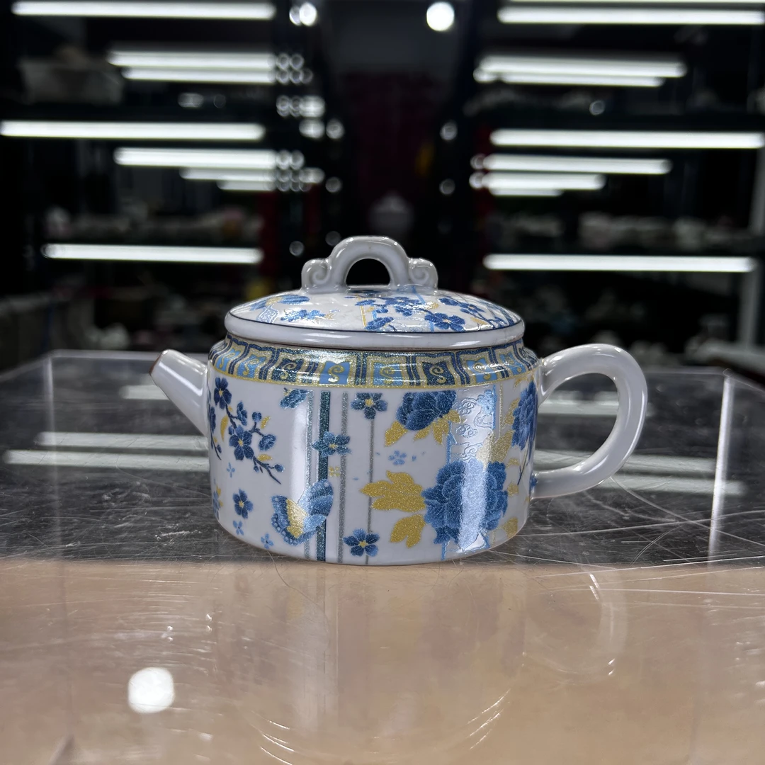 德化云仓  月白汝窑掐银丝青花汉瓦（无礼盒）-2383