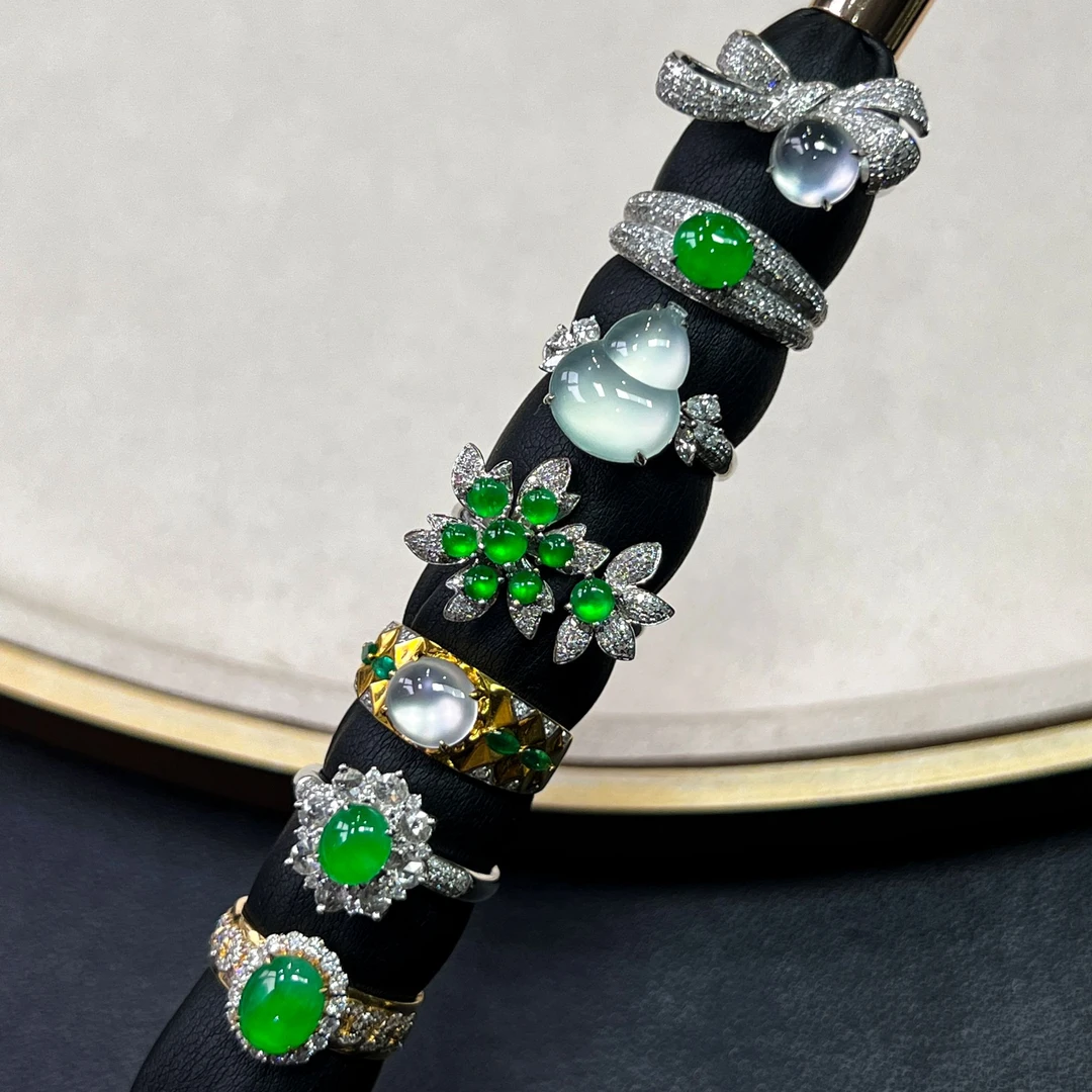 翡翠戒指1件-18K金-多样性发货只发一件-C1-BK|CXQ21