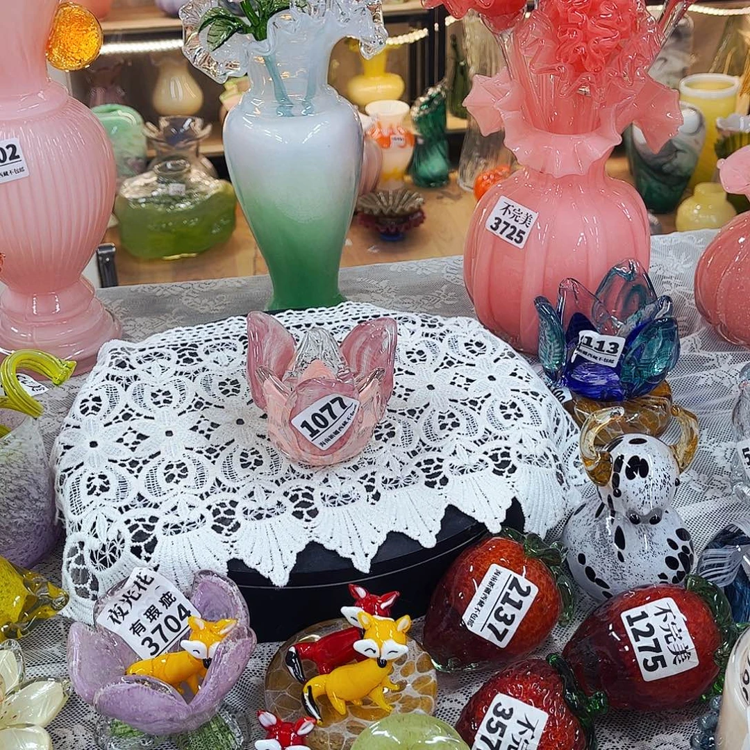 1077 烛台花家悦琉璃工艺品