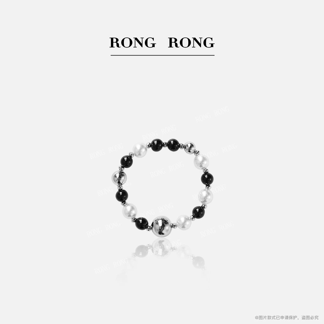 铜合金仿珍珠手链 RONGORNG 冷淡风撞色珍珠手链D202503284001