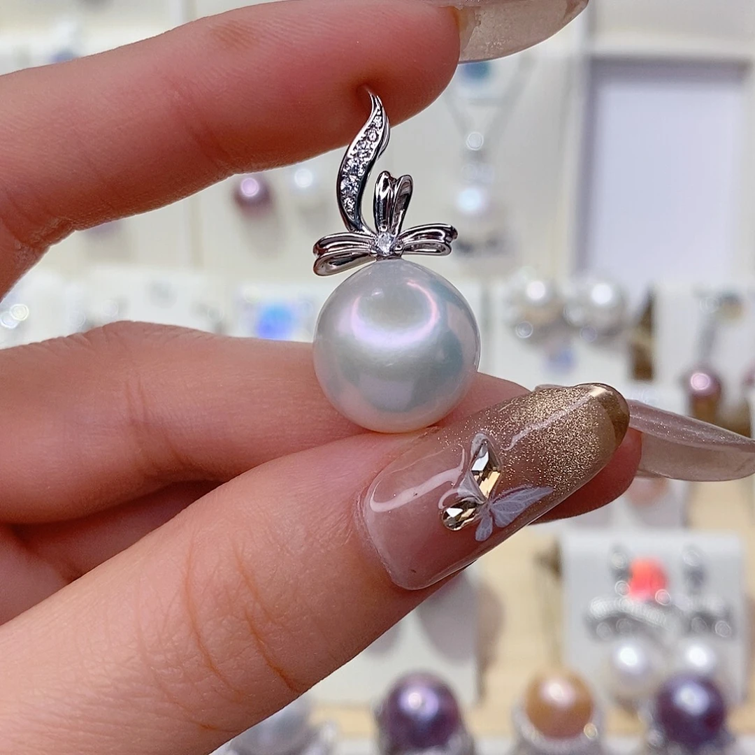 吊坠(赠链)银S925镶嵌淡水珍珠14➕