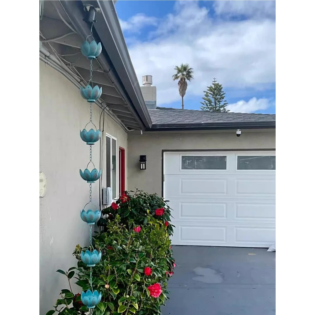 雨链下水器花园装饰庭院屋檐排水雨水收集器导雨专属蓝莲花雨霖铃