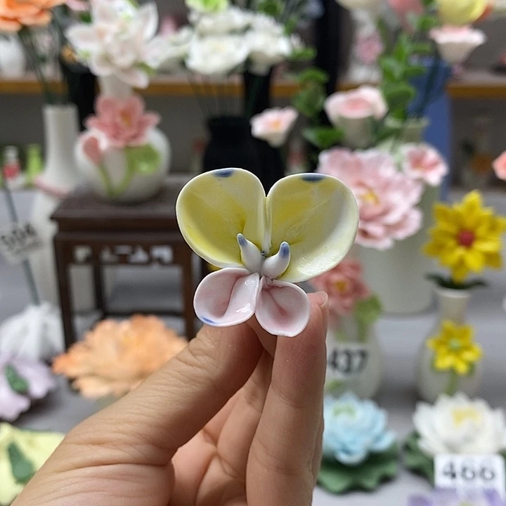 陶瓷陶瓷材料3只蝴蝶随机发