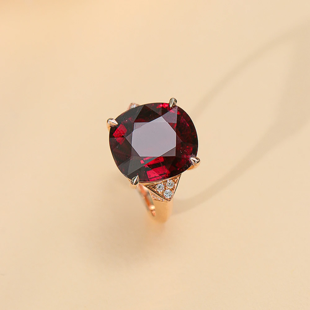 18K金镶嵌天然巴西碧玺戒指-K78196