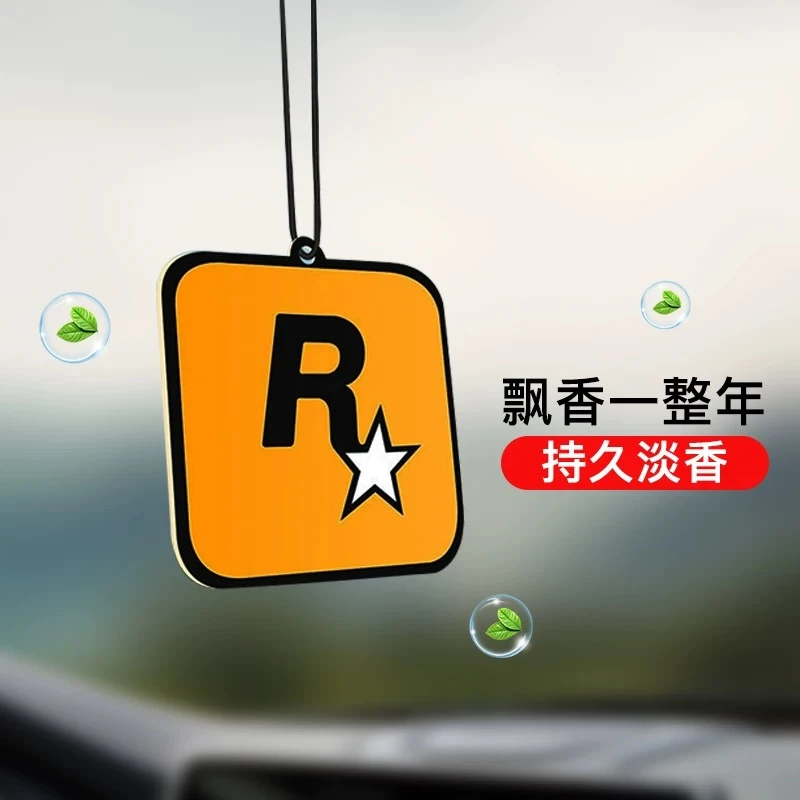 R星车载汽车香水持久香薰香氛片车内除异味清新空气剂香片挂饰