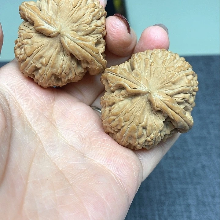 文玩核桃把件42全品白狮子