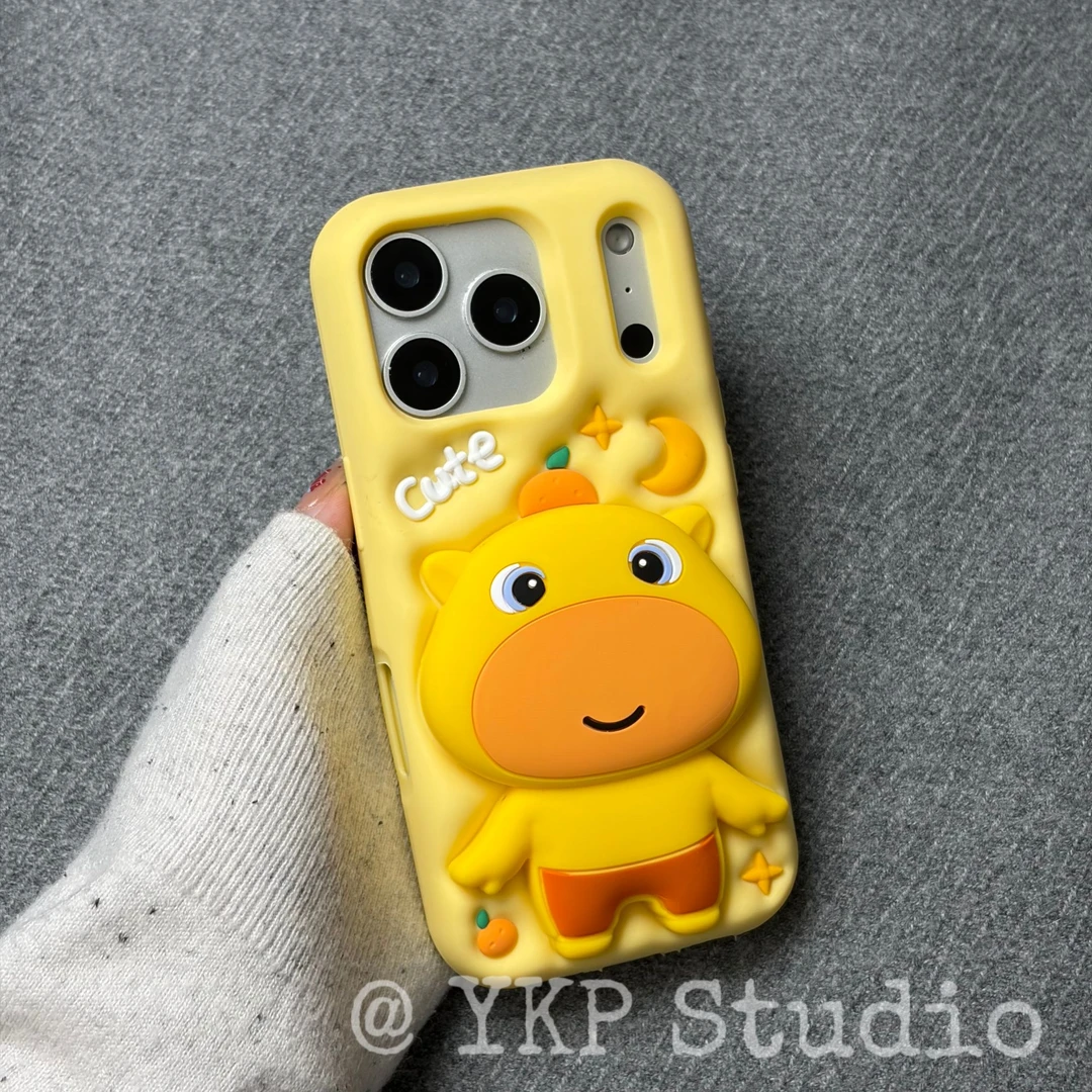 卡通水豚噜噜适用苹果17promax手机壳iPhone16pro硅胶防摔保护套