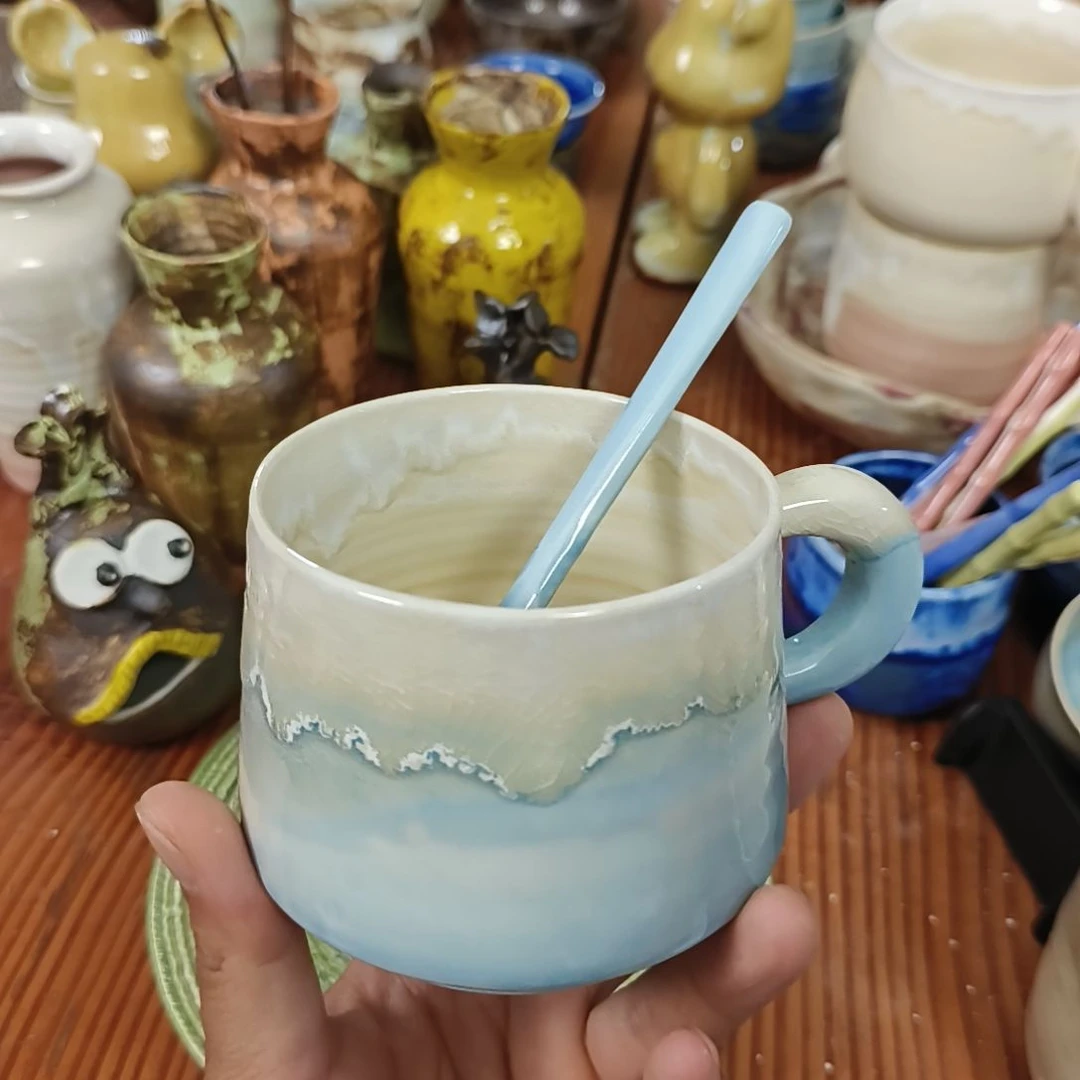 摆件景德镇高温窑变马克杯