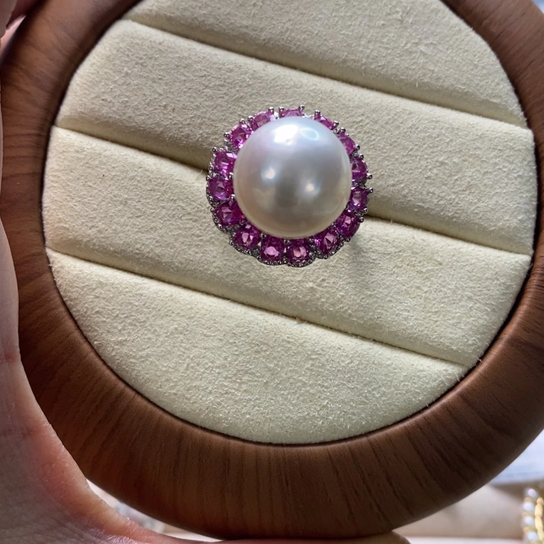 海水珍珠戒指银S925镶嵌