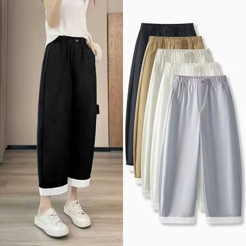 夏季薄款云柔棉气球裤九分休闲宽松显瘦弯刀裤