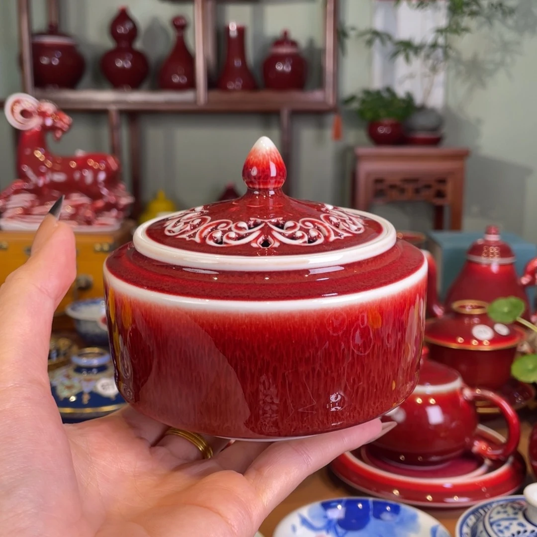 清欢雅玩原矿郎红福利香炉