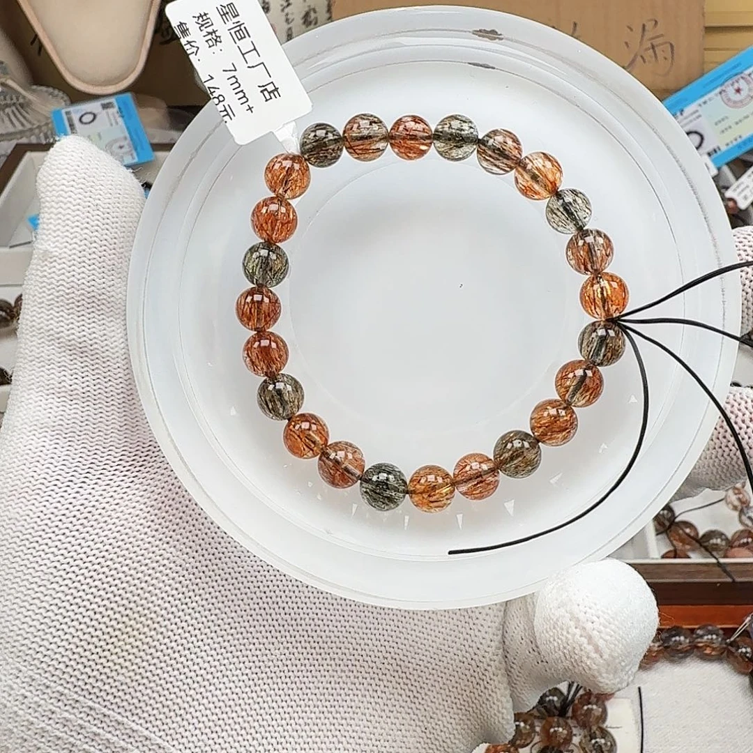 水晶手链未镶嵌天然水晶黑金超七直播间链接