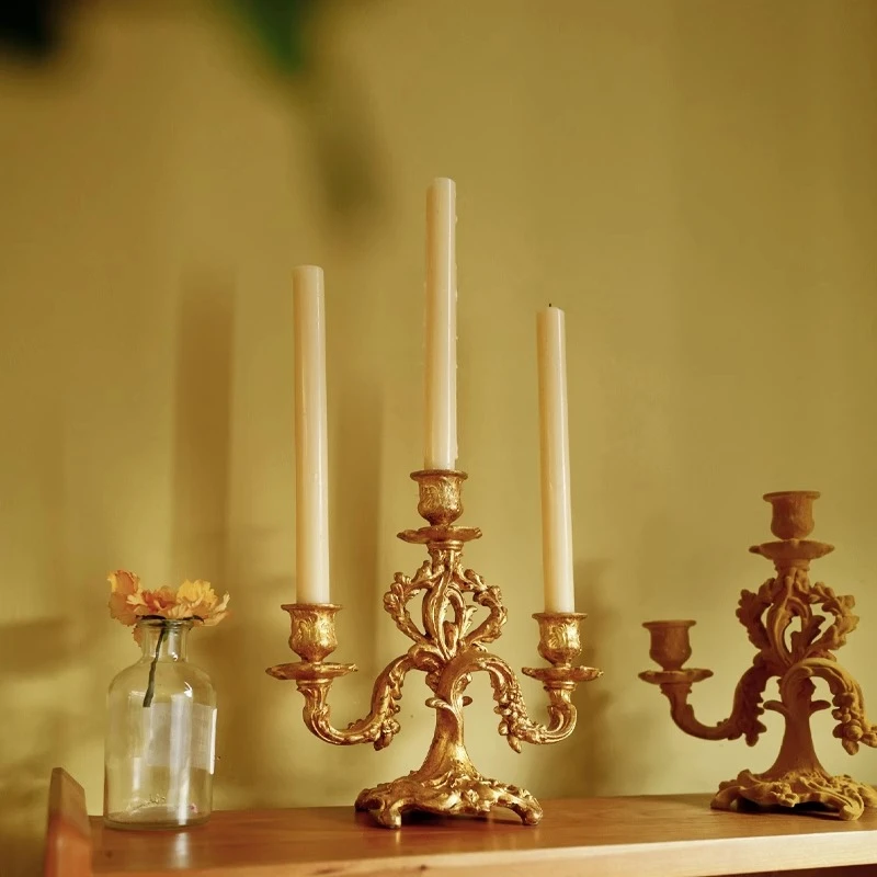 都多爱家巴洛克复古烛台法式宫廷餐桌蜡烛灯美式轻奢装饰欧式摆台