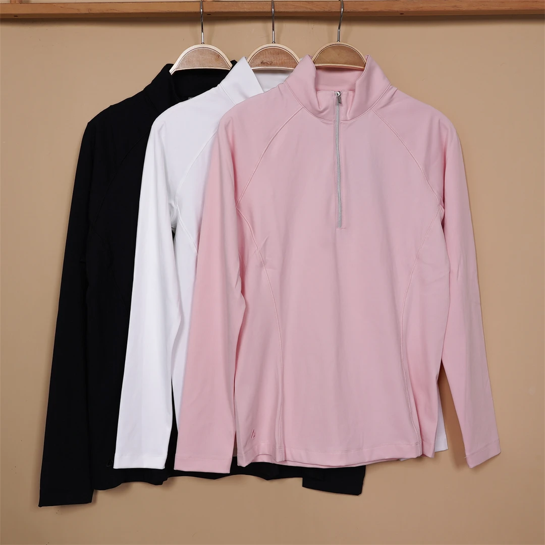 高尔夫系列运动T恤女款长袖修身显瘦高弹立领健身休闲户外J253