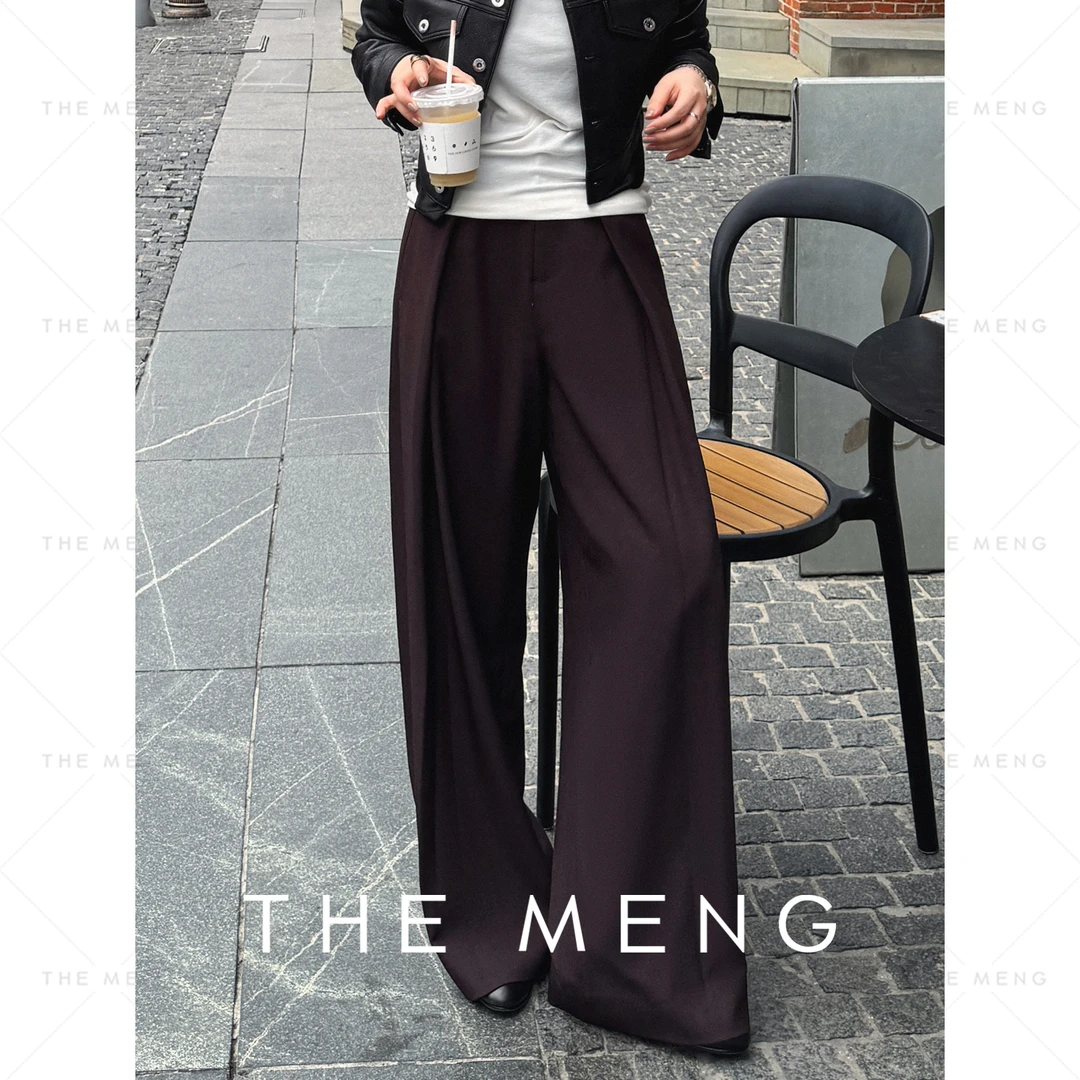 THE MENG【遥望】轻奢气质高温压褶设计休闲裤#M243P0138