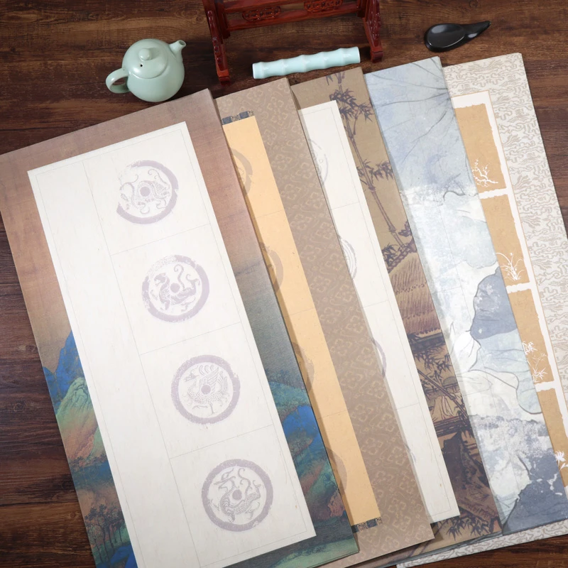 【四字吉语书法作品纸-四尺四开】空白宣纸四言成语瓦当对联半生熟