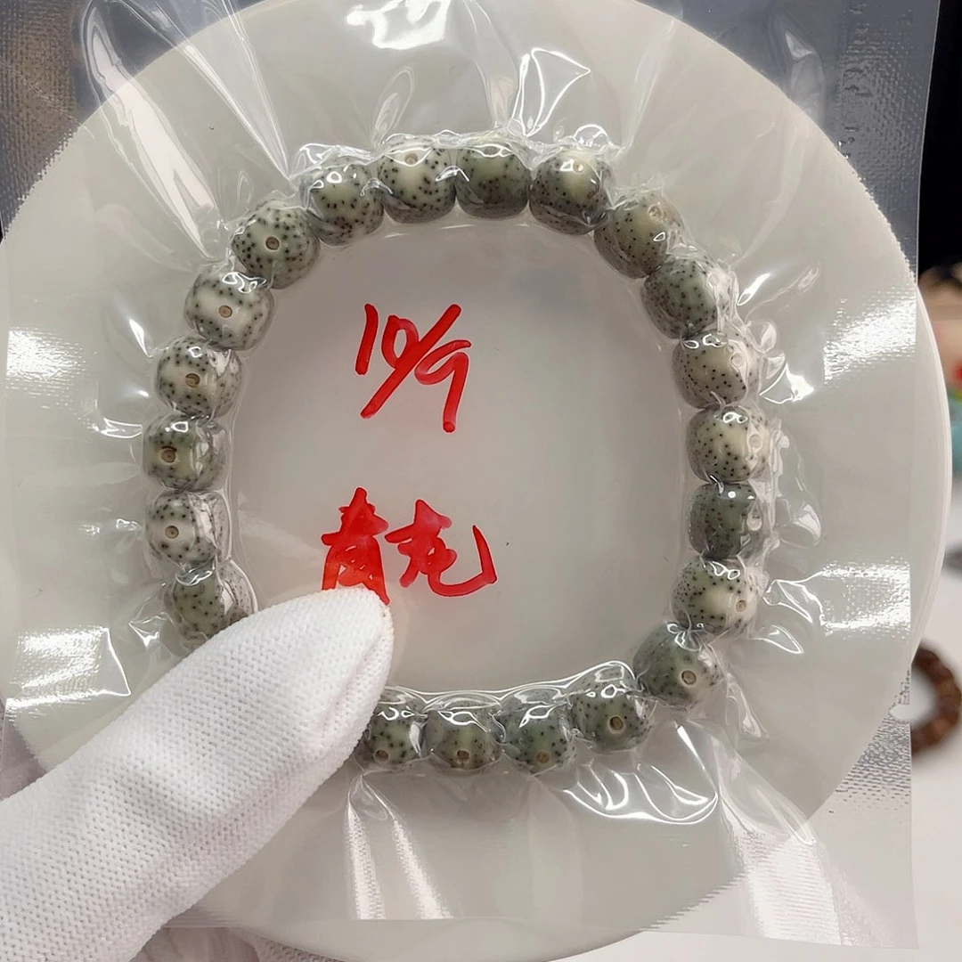 星月菩提手串10×9青花瓷正月同枝果海南料