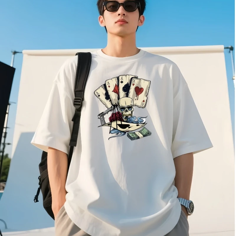 新款男士短袖t恤男潮牌半袖夏季上衣男装短袖t恤宽松休闲舒适t恤