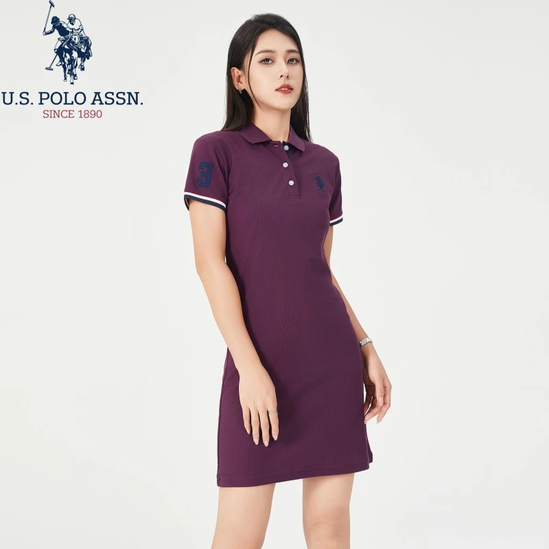 U.S. POLO ASSN.美式夏季休闲百搭三防翻领POLO连衣裙US24Q4508