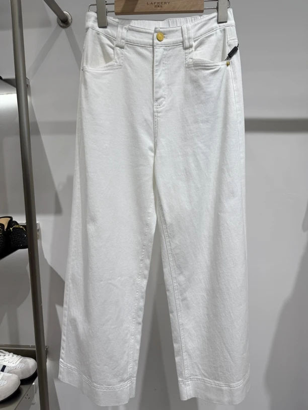 【方圆服饰】新款百搭高腰直筒显瘦水洗牛仔长裤