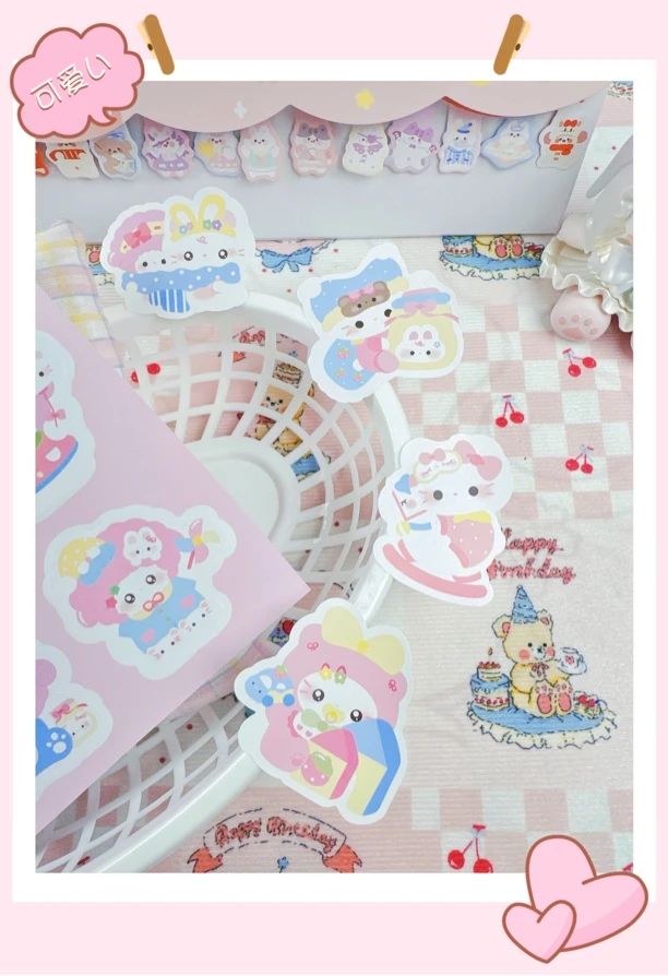 可爱卡通二次元天使贴纸用于手机手账桌面防水装饰