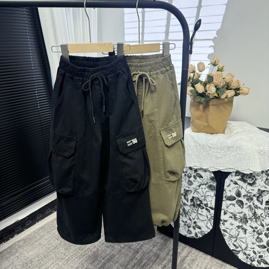 儿童爆款休闲工装裤2025秋季新款百搭款潮流宽松多口袋韩版