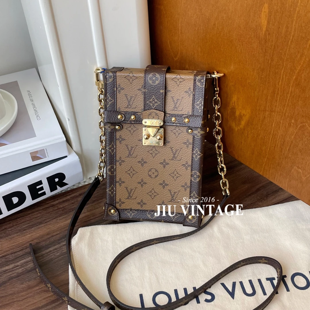 99新 LouisVuitton/路易威登 老花焦糖竖版手机包BJM2-8038