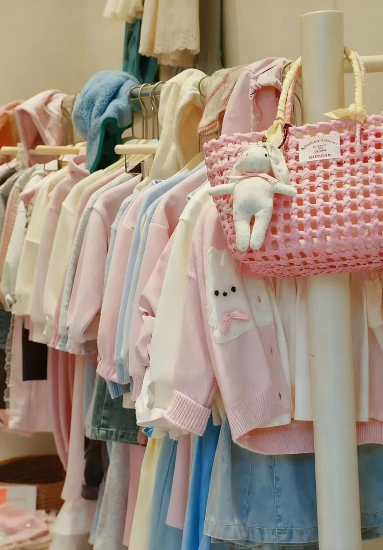 新2025秋季新品【蓝精灵童装】女童宝宝洋气针织婴童纯棉套装卫衣