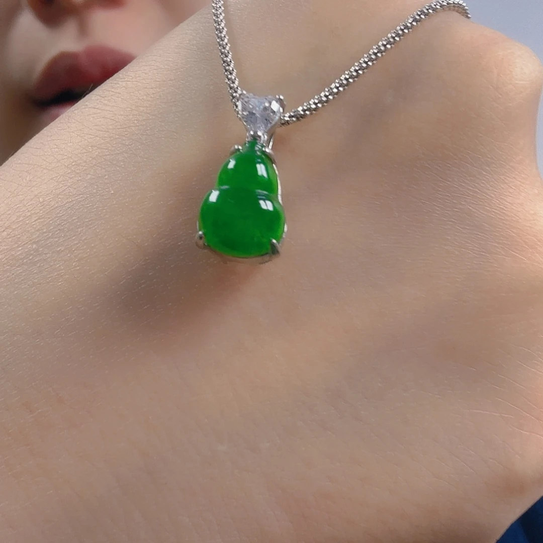翡翠银S925镶嵌吊坠(不含链)