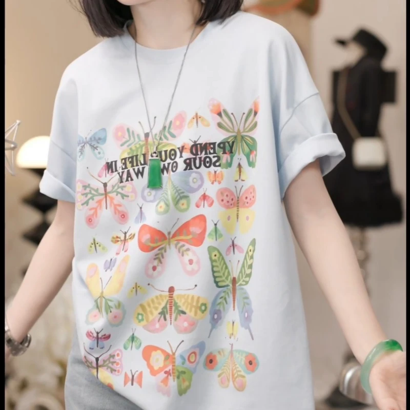 2025春夏卡通图案手绘经典百搭休闲短袖LK2502121