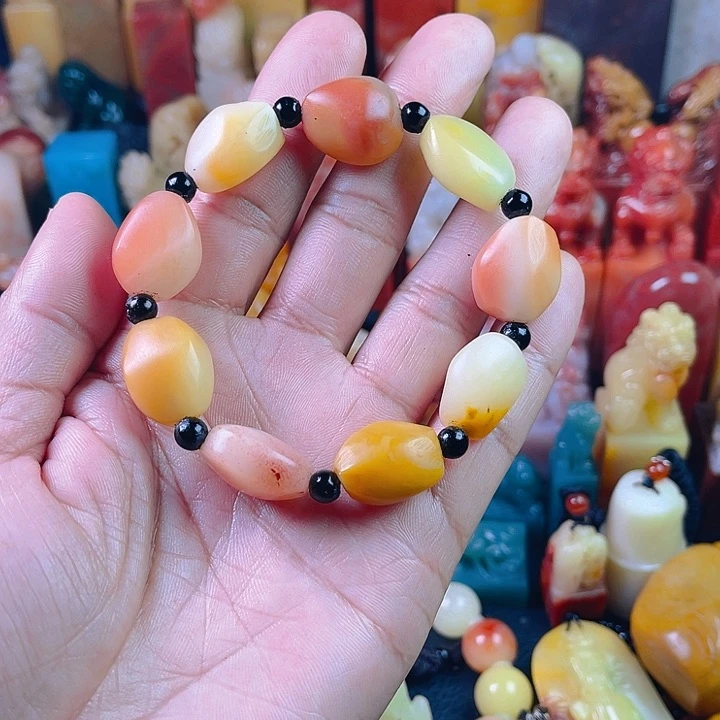 寿山石芙蓉手串，福利价！