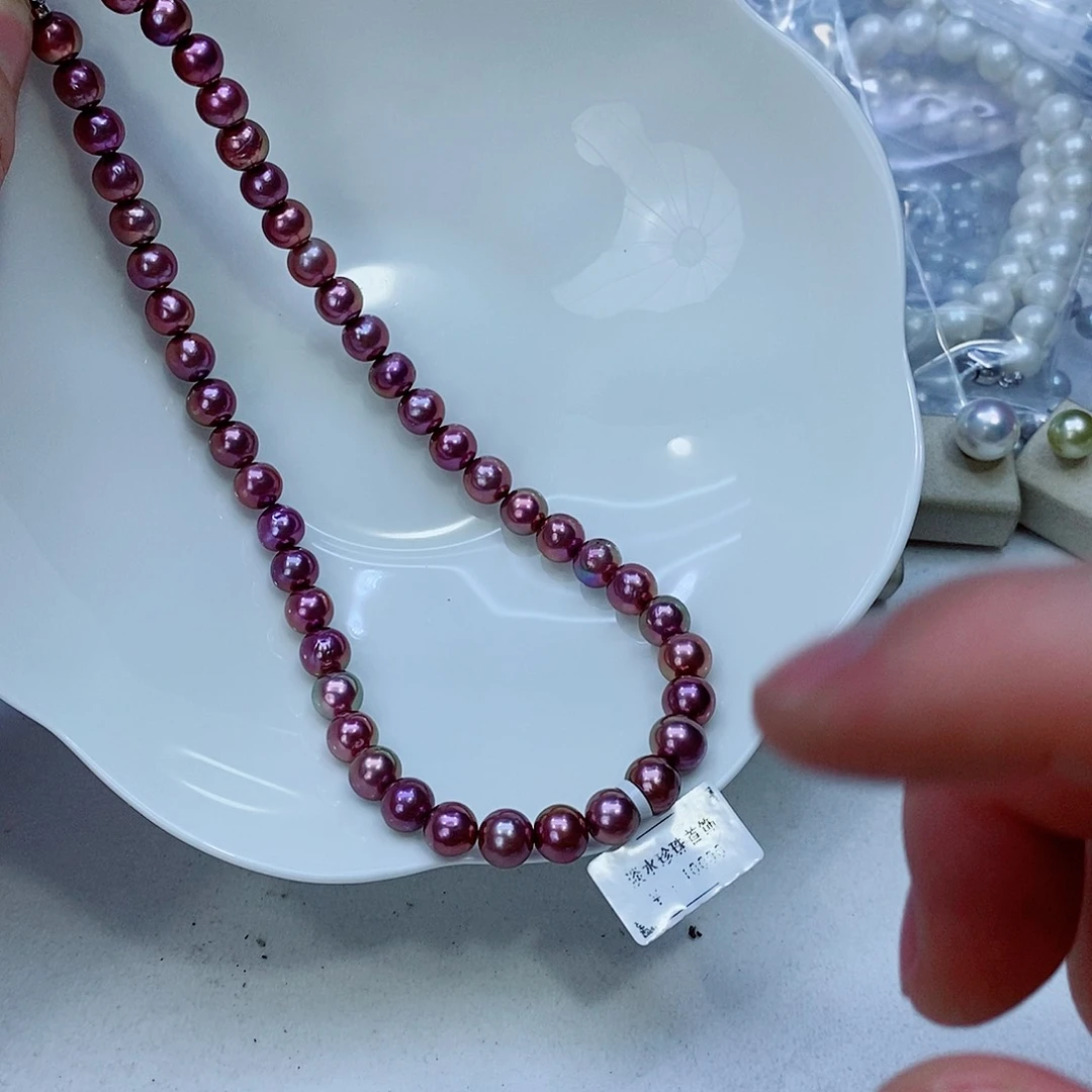 淡水珍珠银S925镶嵌颈饰