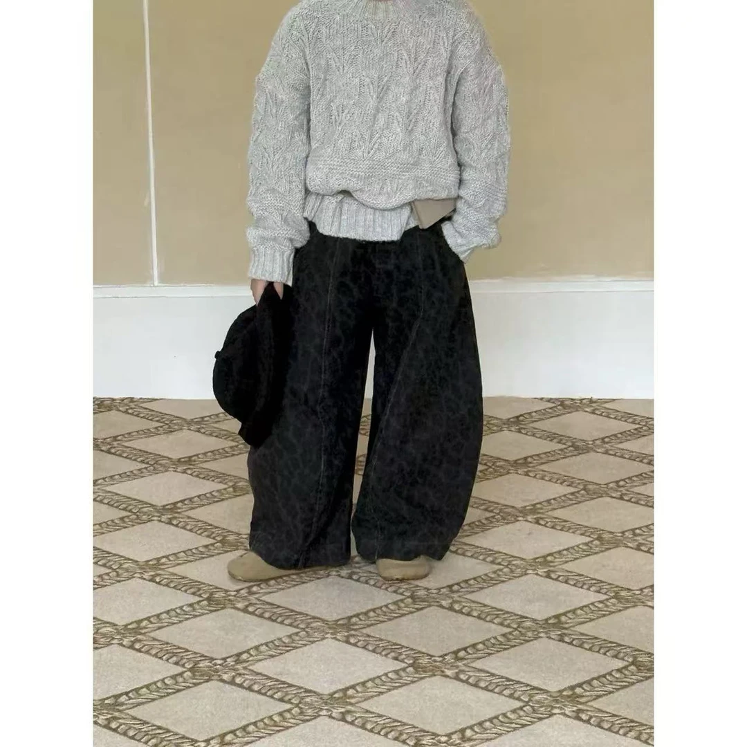 【2025新款秋季】男童百搭韩版豹纹裤子