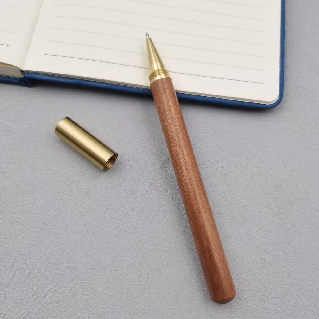 总裁笔缅甸花梨木摆件手把件