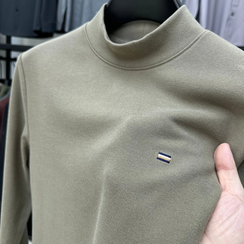 Zero Degree North轻奢半高领德绒长袖打底衫男士秋冬季保暖T恤