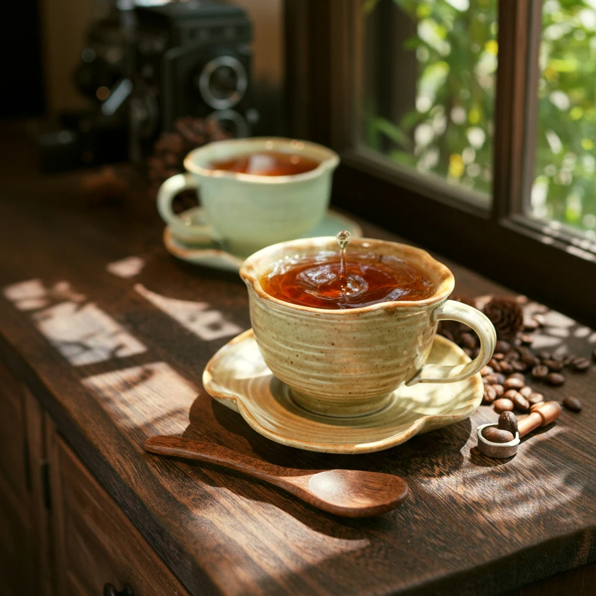 北欧风复古釉变釉下彩陶瓷咖啡杯子ins风高级感精致下午茶杯碟