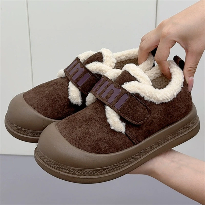 冬季新款老北京棉鞋加绒加厚博肯鞋厚底时尚复古百搭增高保暖女鞋