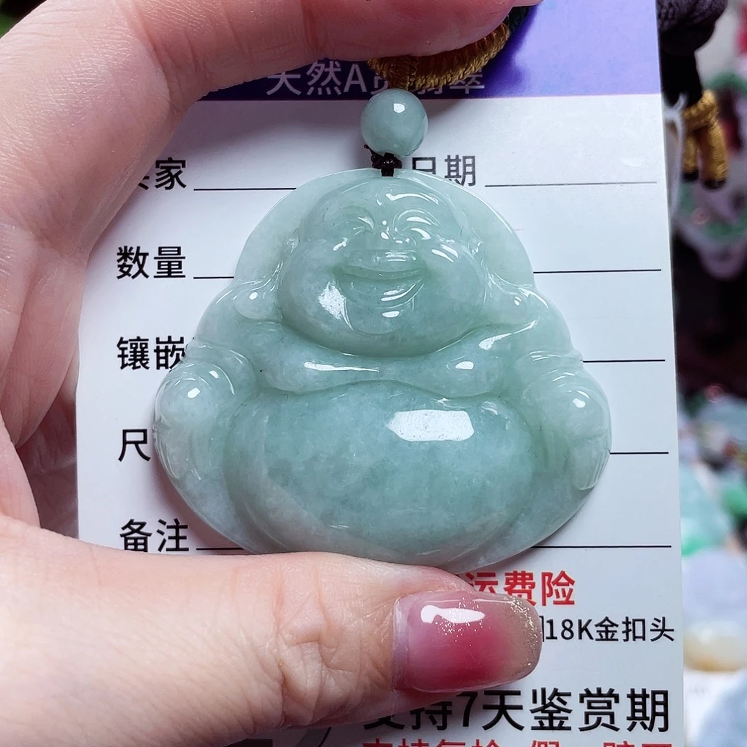 翡翠未镶嵌颈饰佛公22