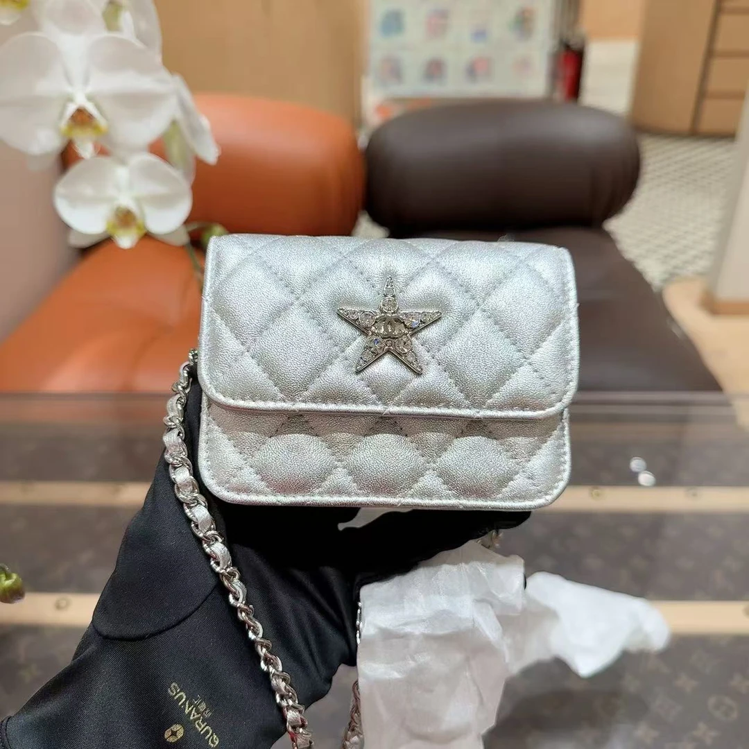 全新未使用 Chanel/香奈儿 全心24C银色星星腰包链条包!Vic专属