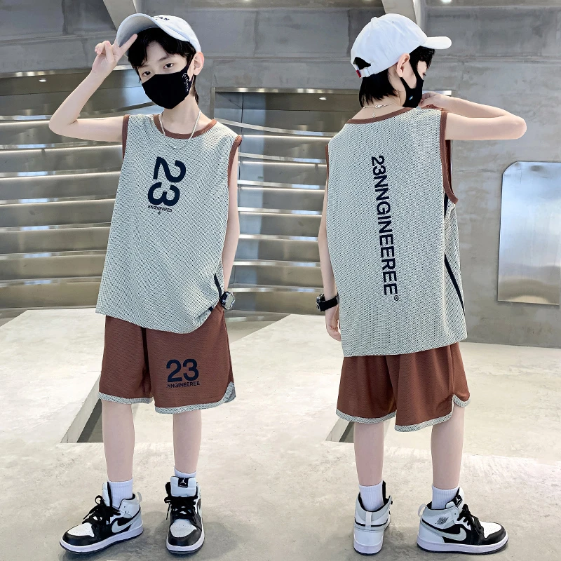 男童夏季套装2025新款中大儿童帅气运动速干衣潮【BN】WG3841