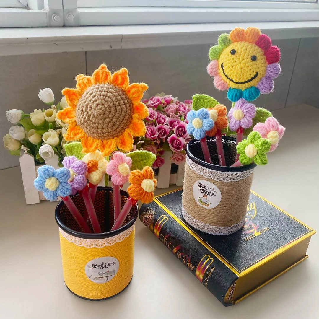 教师节礼物手工编织向日葵成品笔筒花束2025新款送幼儿园小学老师